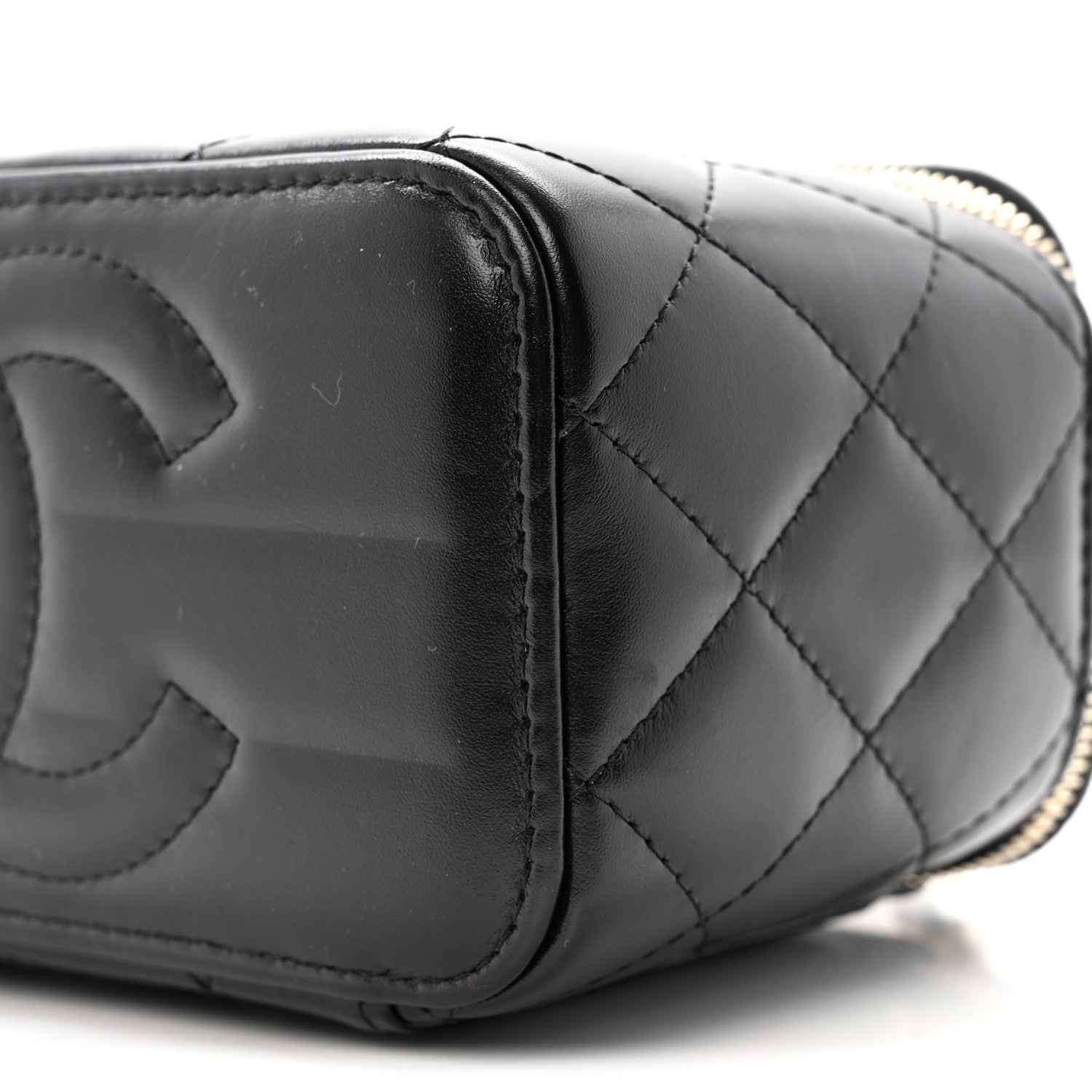 Chanel Calfskin Quilted Perfect Fit Vanity Case With Chain Black 10 of 13