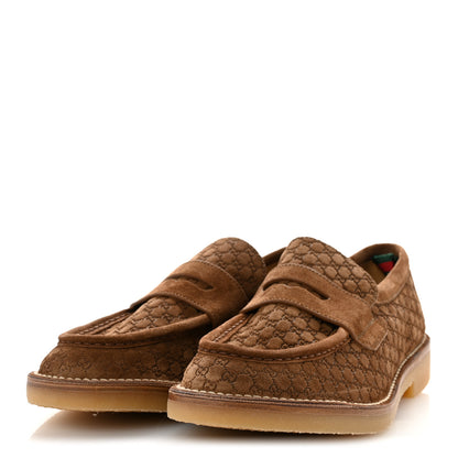 Gucci Luxury Suede Microguccissima Mens Loafers 9.5 Nocciola 4 of 11