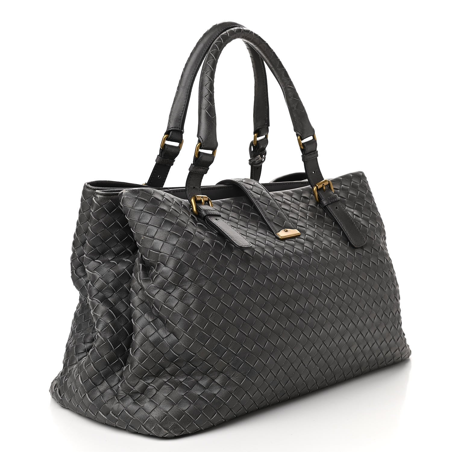 Bottega Veneta Nappa Intrecciato Medium Roma Tote Ferro Gray 2 of 9