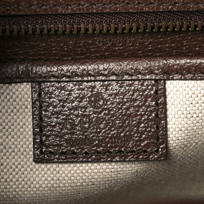 Gucci Monogram Jumbo GG Textured Dollar Calfskin Web Small Bamboo 1947 Top Handle Bag Camel Ebony New Acero 6 of 9