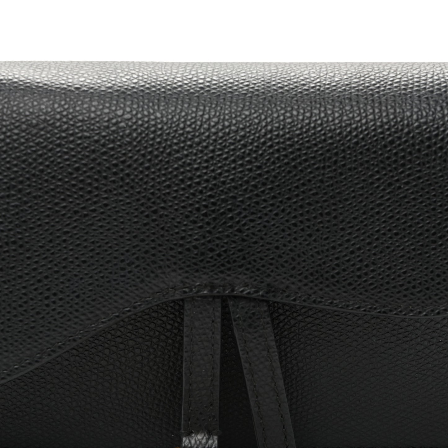 Grained Calfskin Saddle Belt Bag Black