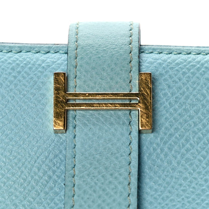 Hermes Epsom Bearn Gusset Wallet Bleu Atoll 12 of 15