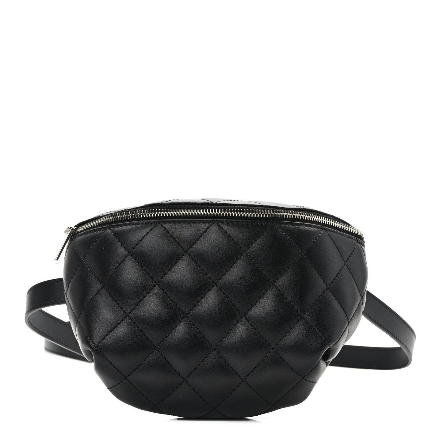 Calfskin Quilted Waist Belt Bag Black