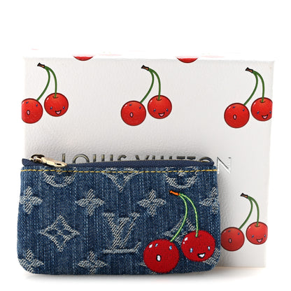 Louis Vuitton LV X TM Monogram Denim Cerises Key Pouch Blue 7 of 7