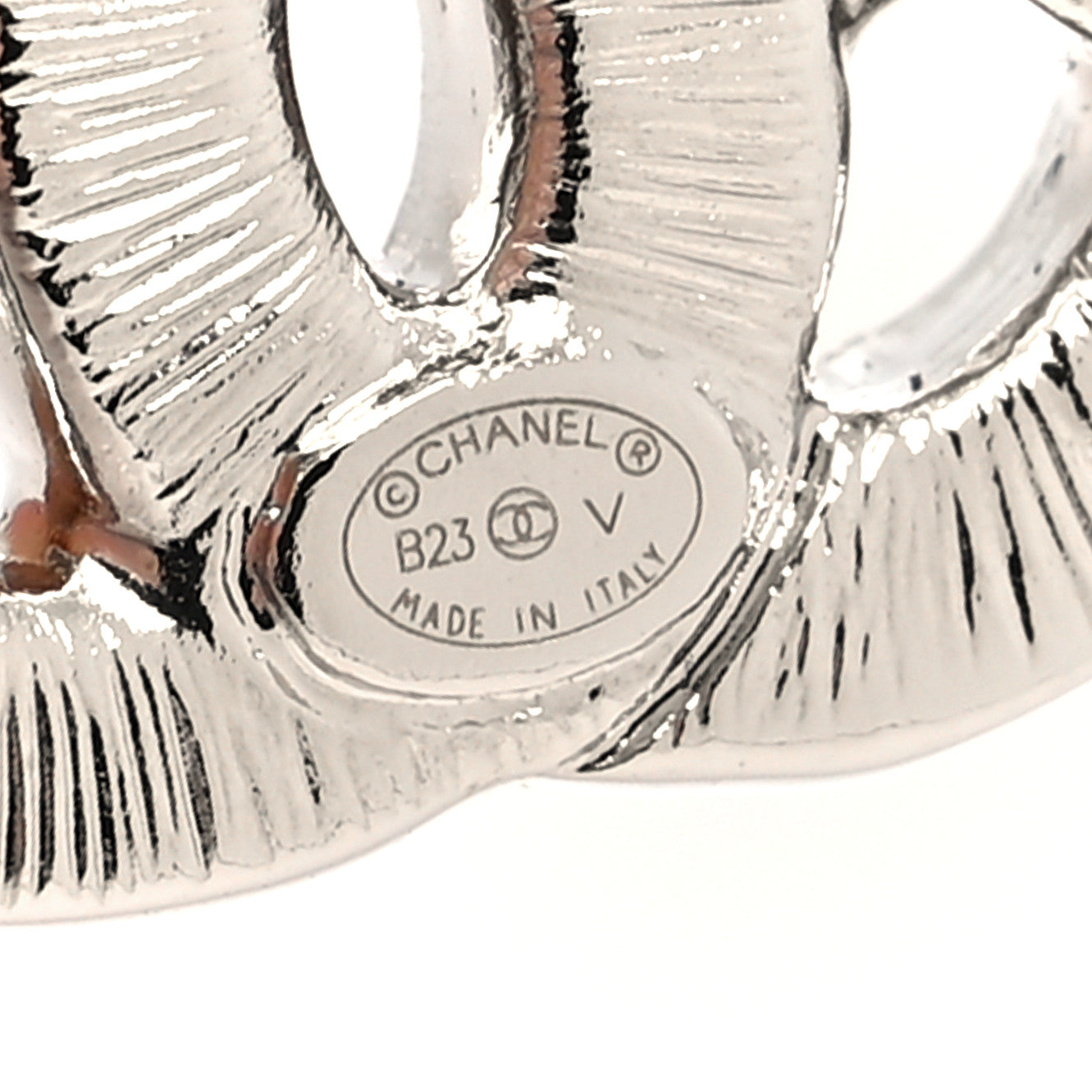 Chanel Baguette Crystal Double CC Earrings Silver 4 of 4