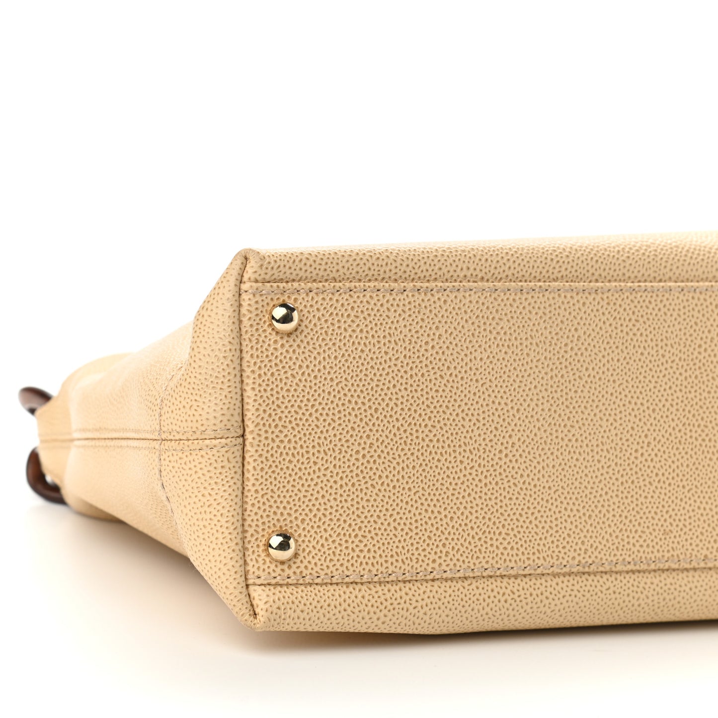 Caviar CC Wood Chain Hobo Beige