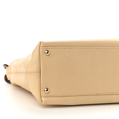 Chanel Caviar CC Wood Chain Hobo Beige 9 of 11