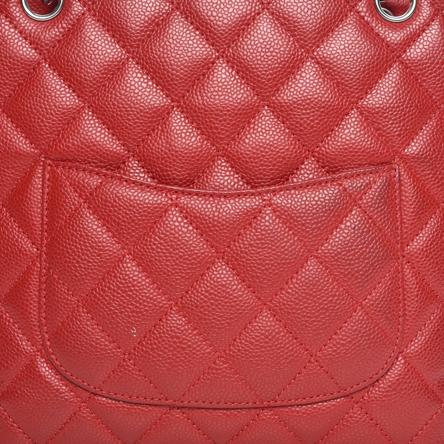 Caviar Quilted Petit Shopping Tote PST Red