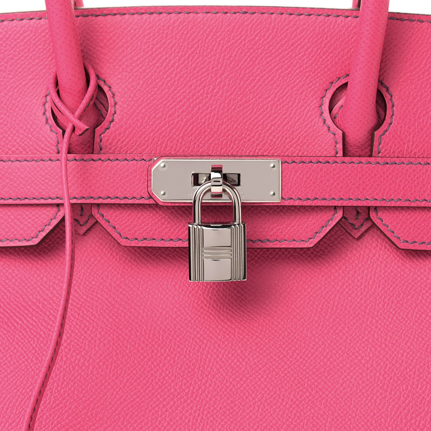 Hermes Epsom Horseshoe Birkin 30 Rose Tyrien Iris 9 of 10