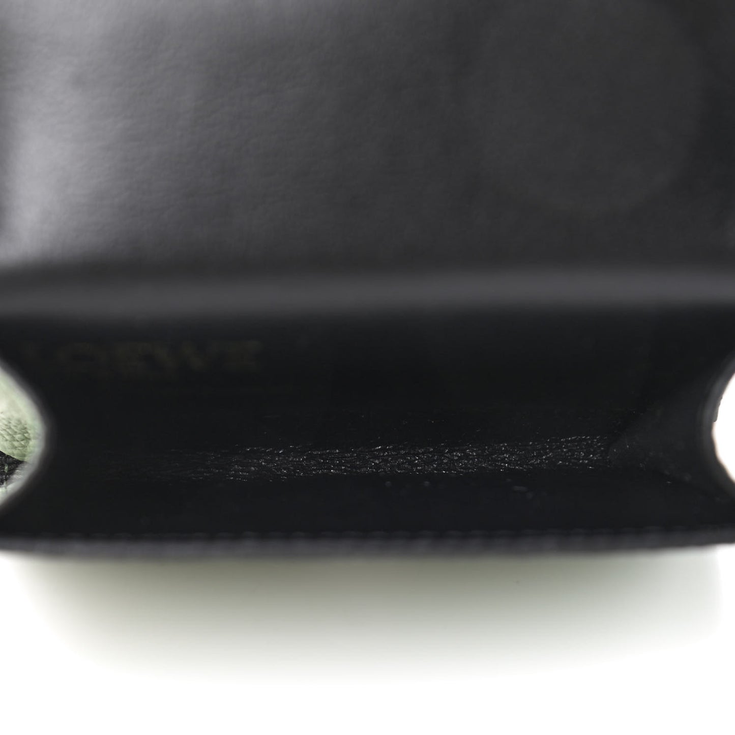 Pebble Grain Calfskin Pansies Print Coin Cardholder Rosemary
