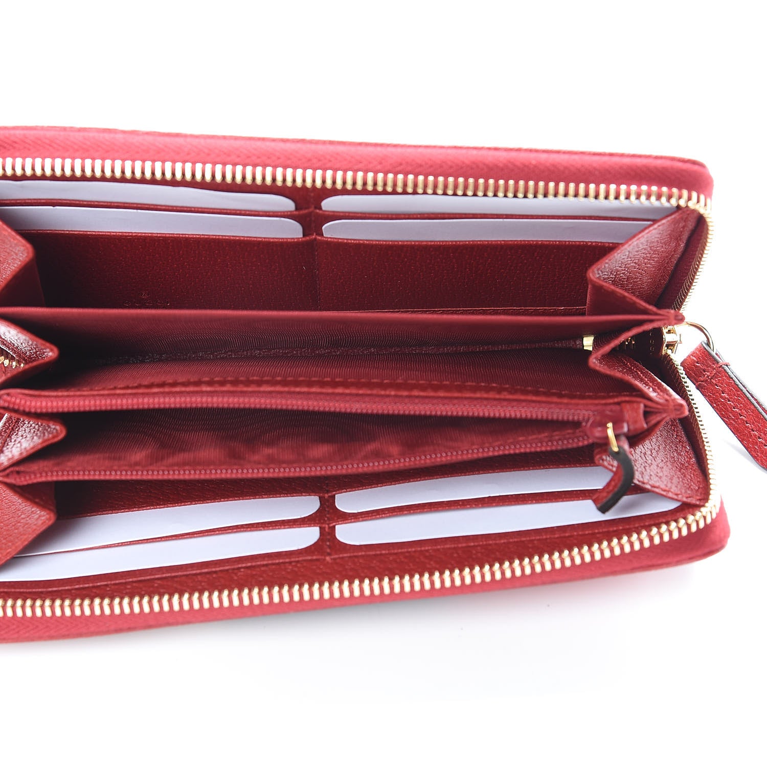 Gucci Canvas Sylvie Stripe Logo Zip Around Wallet Mystic White Hibiscus Red Maritime 5 of 8