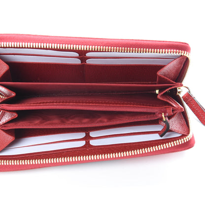 Gucci Canvas Sylvie Stripe Logo Zip Around Wallet Mystic White Hibiscus Red Maritime 5 of 8