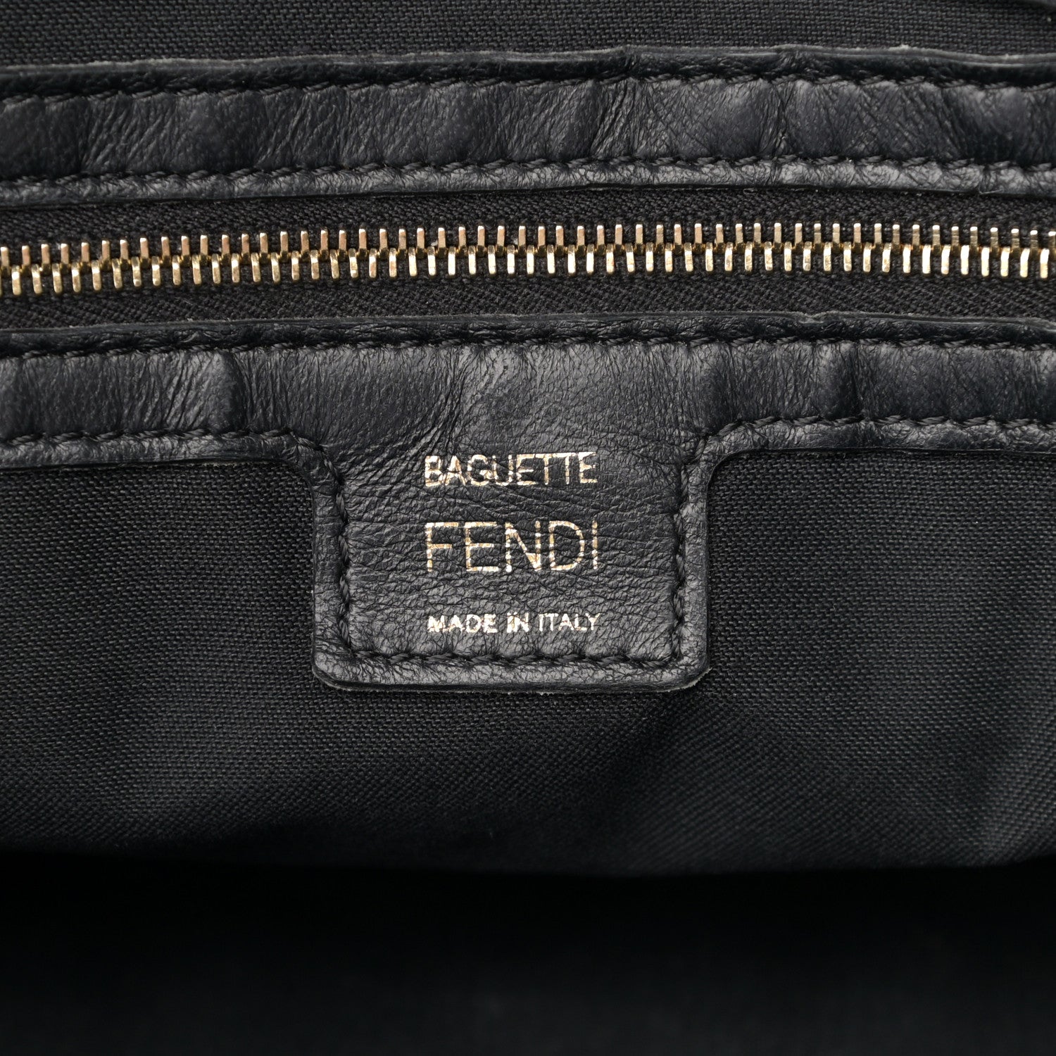 Fendi Nappa FF 1974 Embossed Large Baguette Black 10 of 33