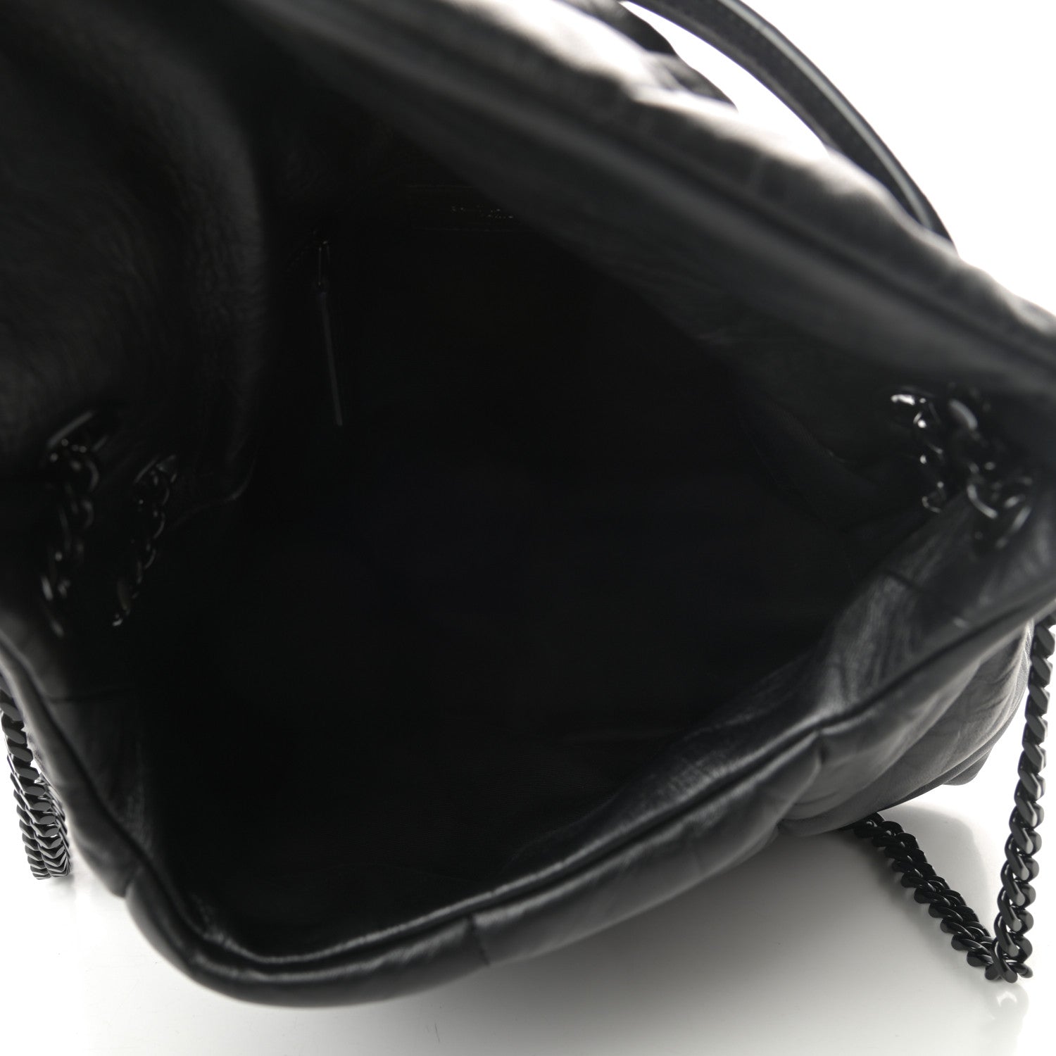 Saint Laurent Calfskin Quilted Medium Loulou Puffer Monogram Chain Satchel Black 5 of 10