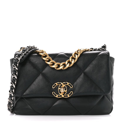 Chanel Lambskin Quilted Medium Chanel 19 Flap Black 1 of 10