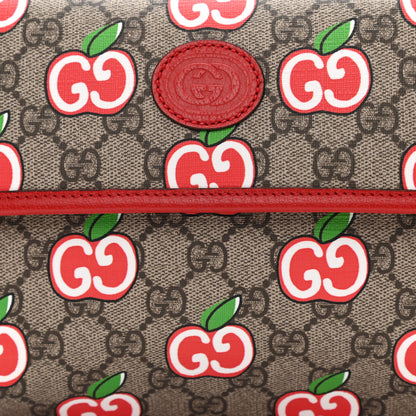 Gucci GG Supreme Monogram Apple Interlocking G Belt Bag Beige Multicolor Lobster Red 8 of 10