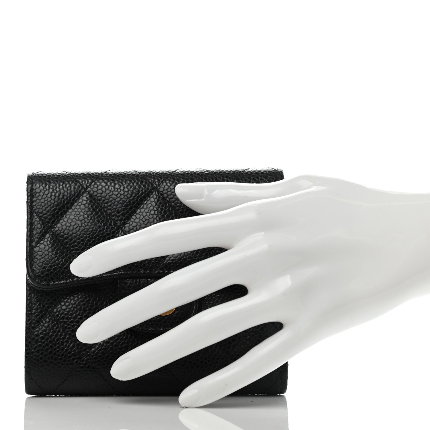 Chanel Caviar Quilted Compact Flap Wallet Black 2 of 8