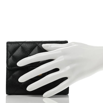 Chanel Caviar Quilted Compact Flap Wallet Black 2 of 8