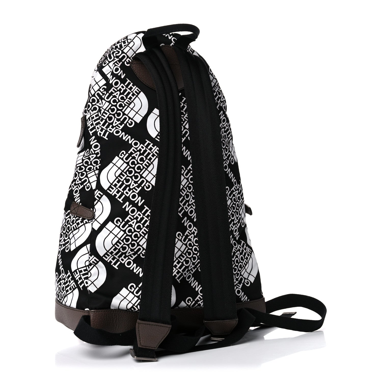 Gucci X THE NORTH FACE Econyl Nylon Medium Backpack Black Ivory New Acero Crop 3 of 10