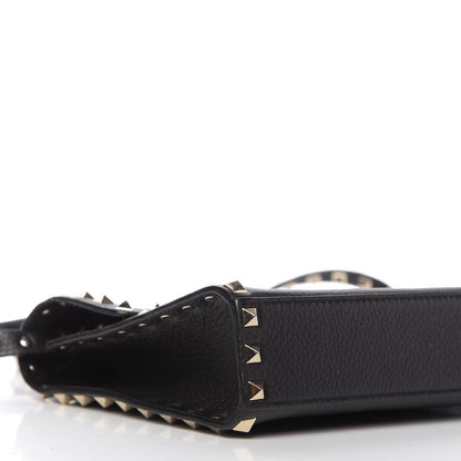 Valentino Garavani Pebbled Calfskin Medium Rockstud Flip Lock Crossbody Bag Black 7 of 10