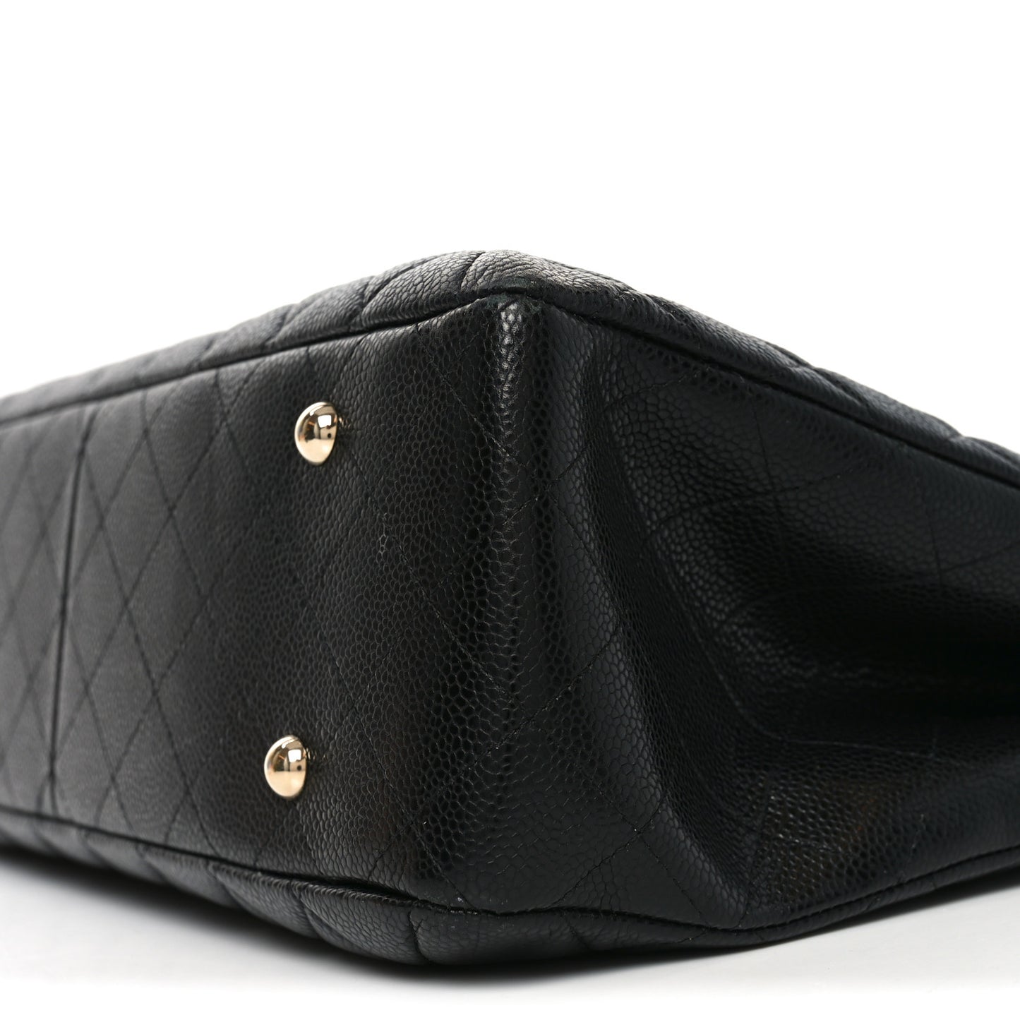 Caviar Quilted Large Shopping Tote Black