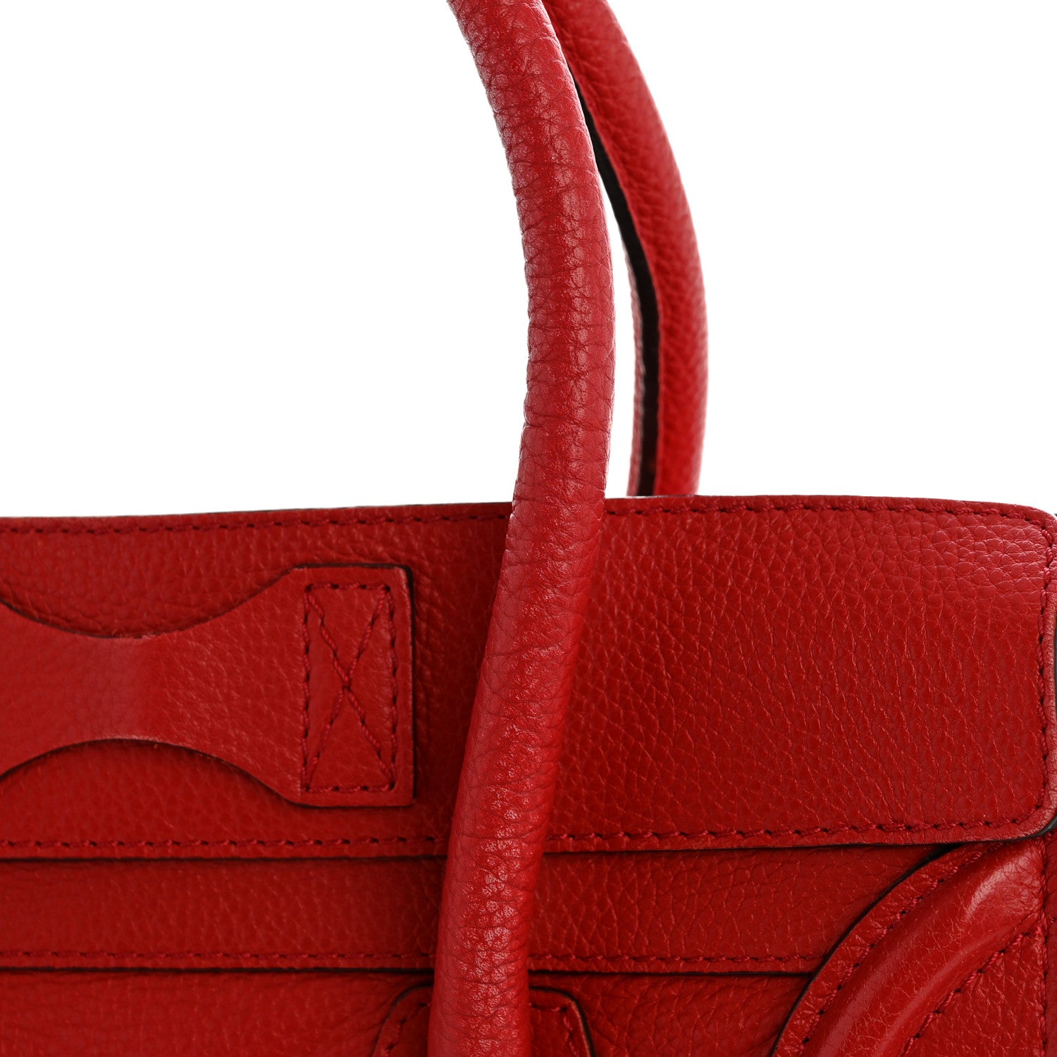 Celine Drummed Calfskin Micro Luggage Red 13 of 16