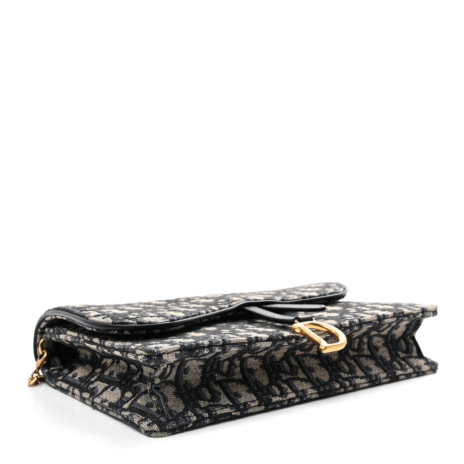 Christian Dior Oblique Saddle Chain Pouch Blue 4 of 11