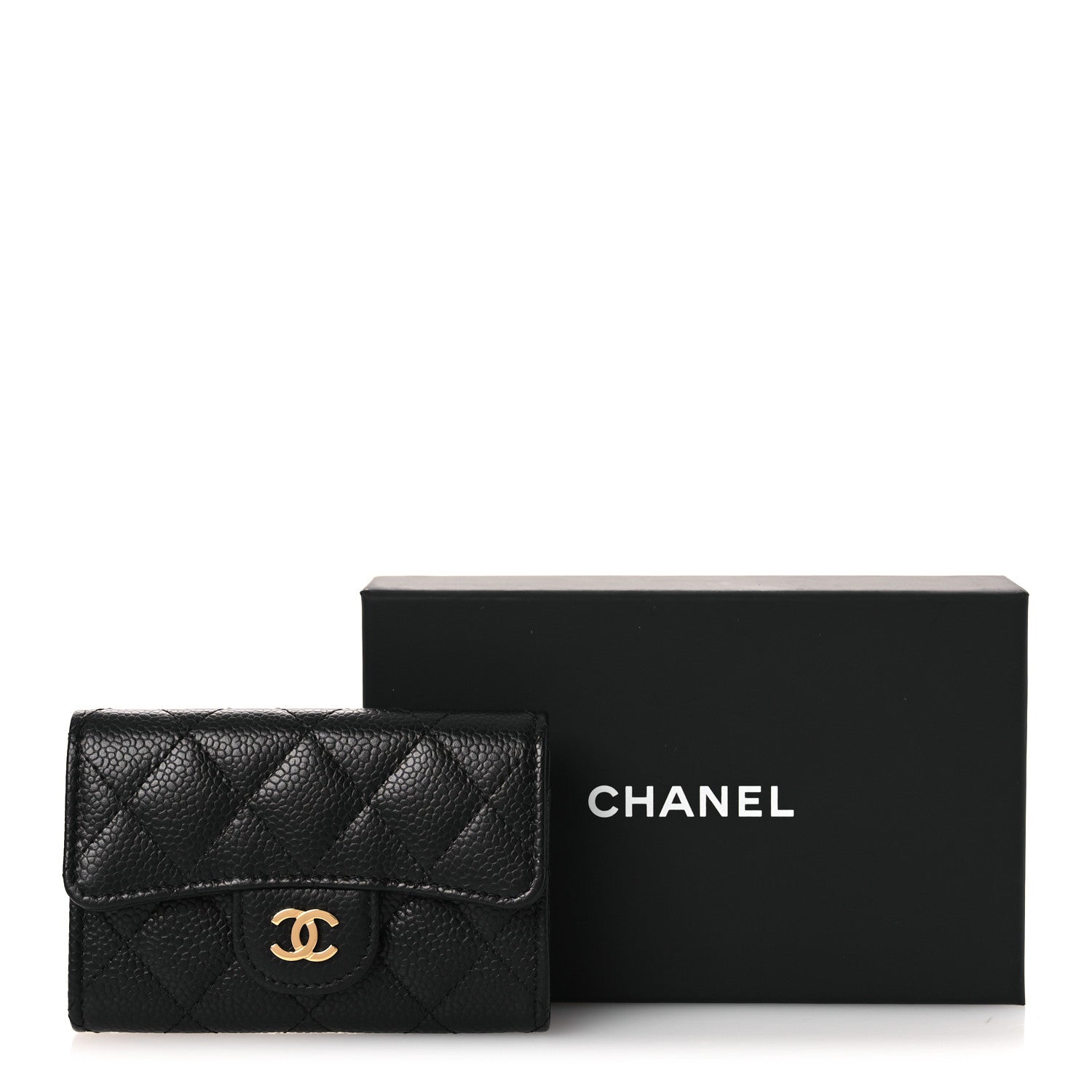 Chanel Caviar Quilted Flap Card Holder Wallet Black 9 of 9