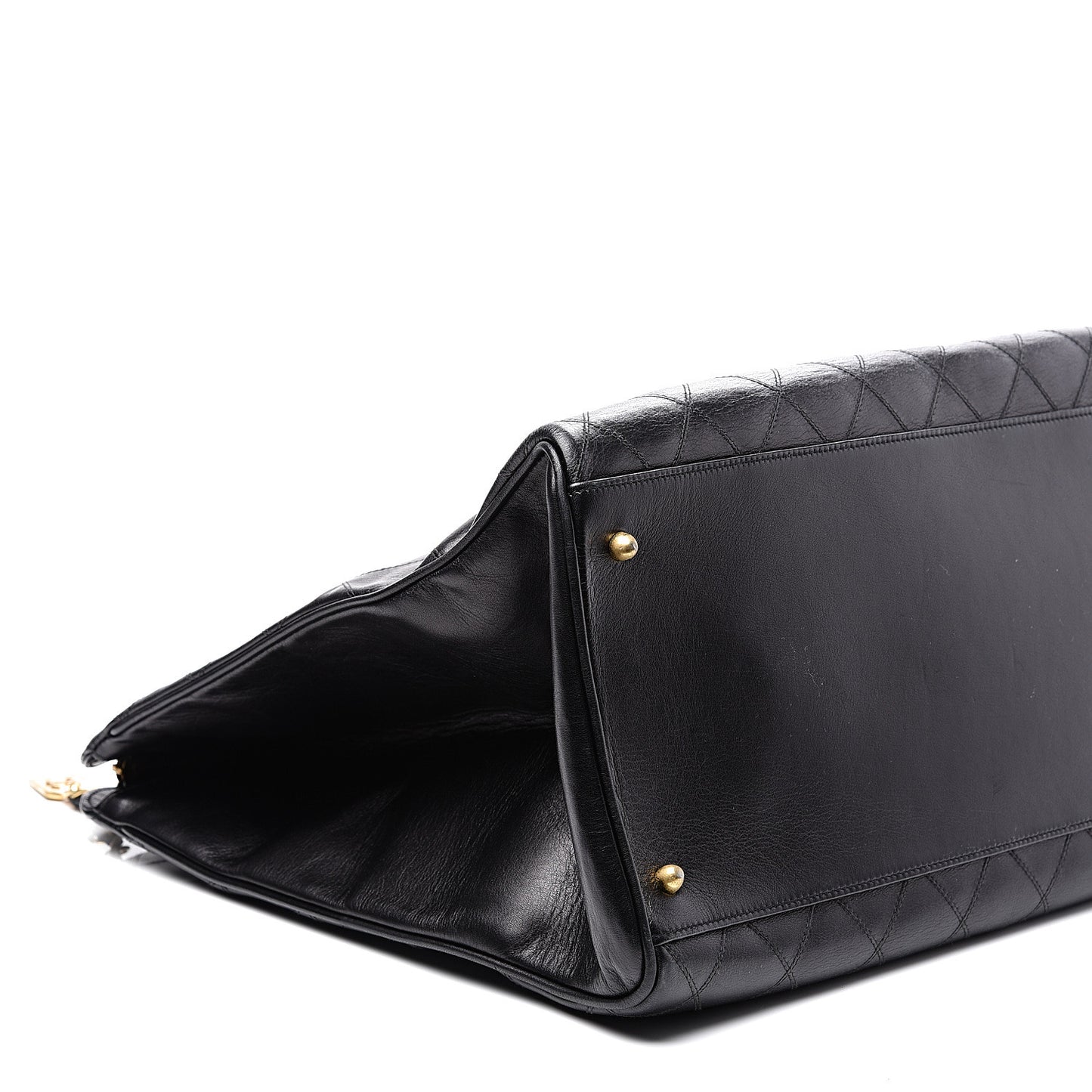 Calfskin Stitched XL Weekender Black