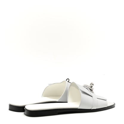 Hermes Calfskin Giulia Sandals 39 White 5 of 8