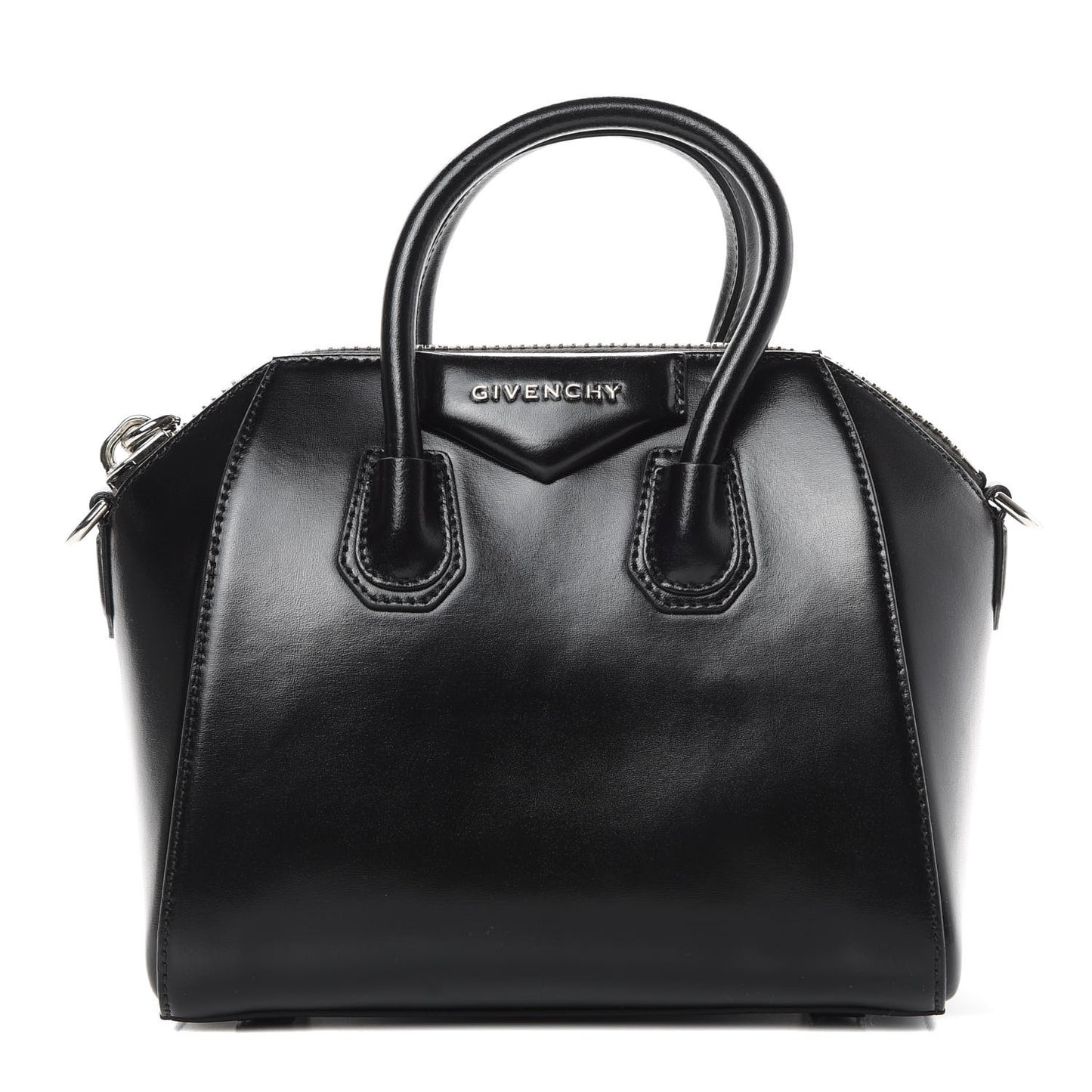Shiny Lord Calfskin Mini Antigona Black