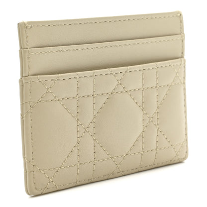 Christian Dior Lambskin Pearl Cannage Dior Jolie Freesia Card Holder Powder Beige 3 of 7