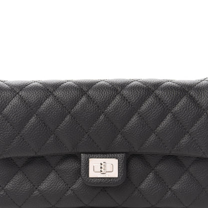 Chanel Grained Calfskin Quilted 2.55 Reissue Flap Belt Bag Clutch Black 10 of 10