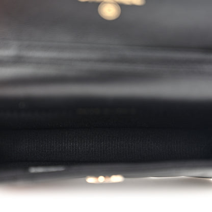 Chanel Lambskin Quilted Crystal CC Charm Clutch With Chain Black 5 of 12