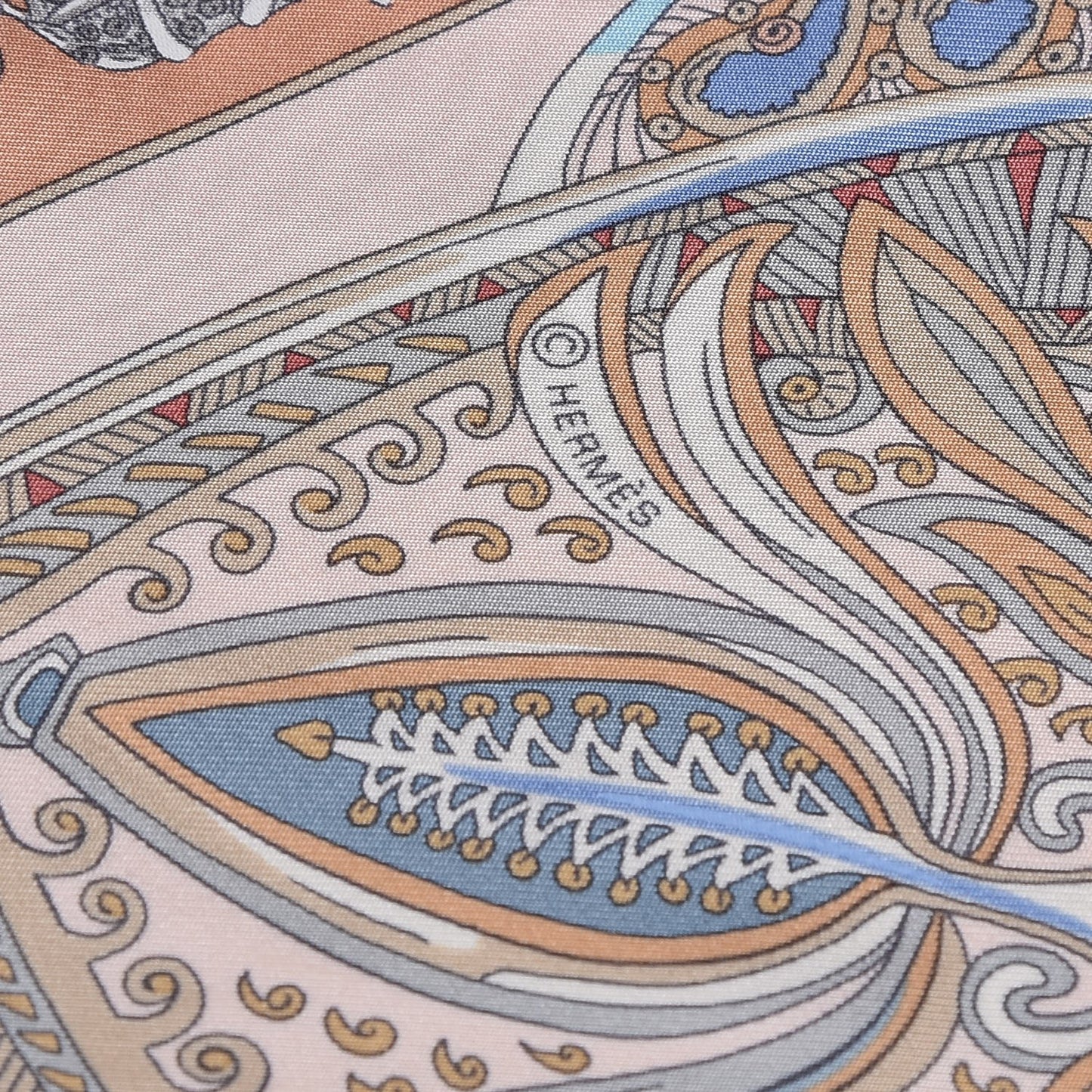 Silk Le Jardin De La Maharani Scarf 90 Rose Pale Aqua Poudre