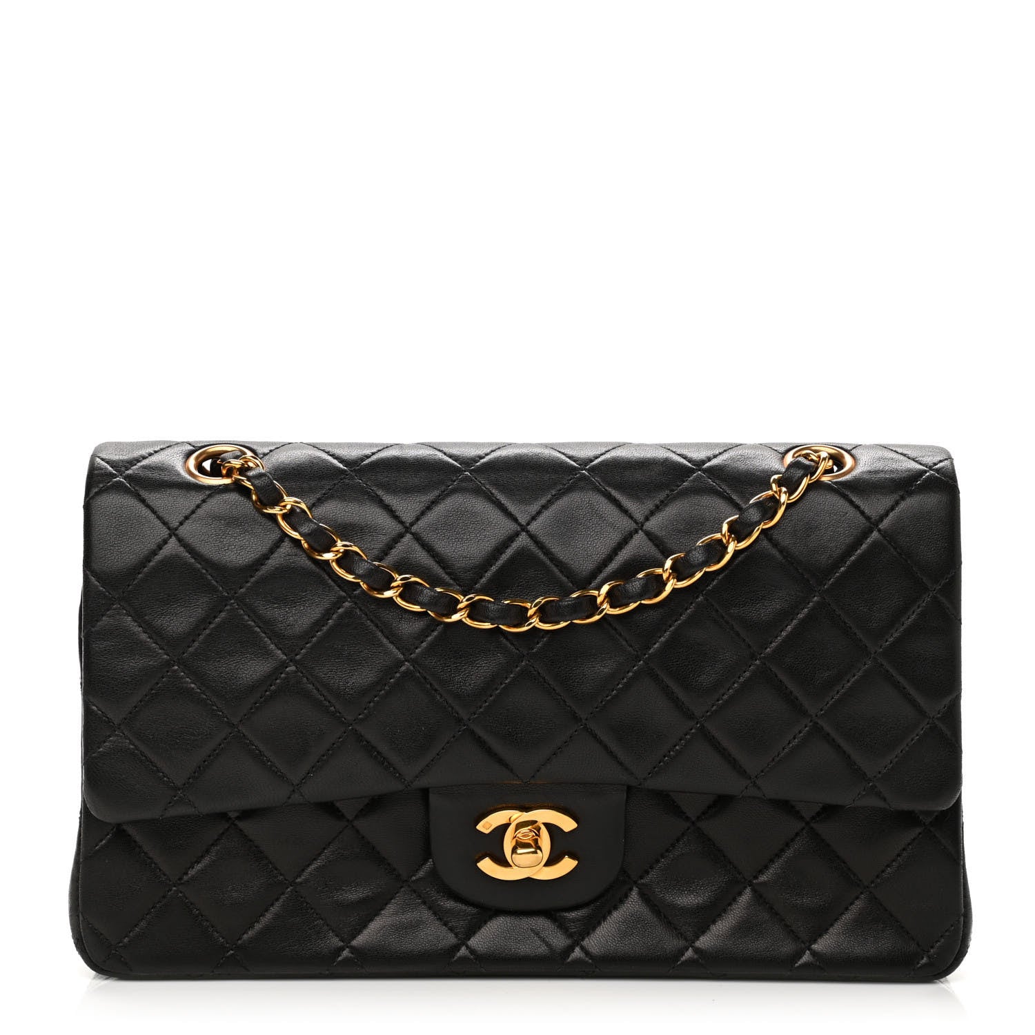 Chanel Lambskin Quilted Medium Double Flap Black 1 of 12