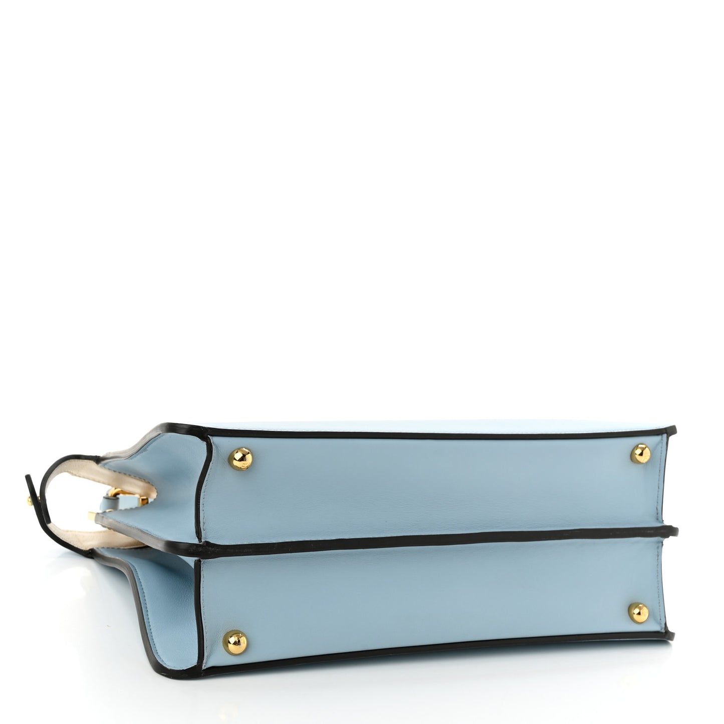 Vitello Seta Shiny Nappa Medium Peekaboo I SEE U Satchel Azzurro Baby Camelia