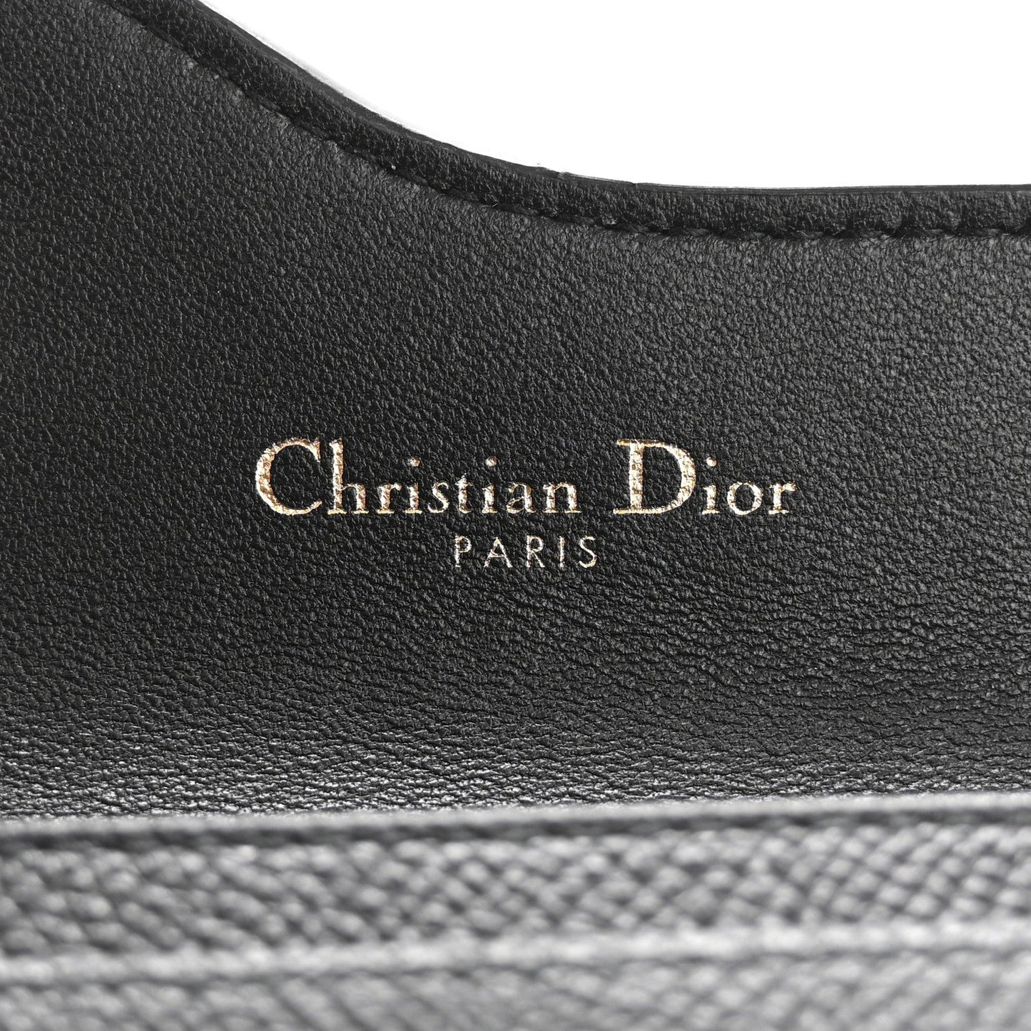 Grained Calfskin Saddle Card Holder Black