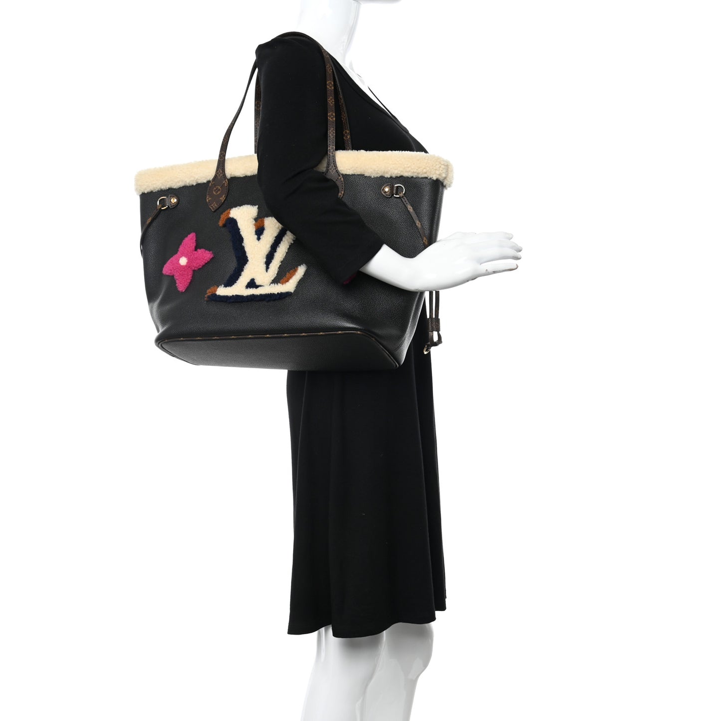 Calfskin Monogram Teddy Neverfull MM Black