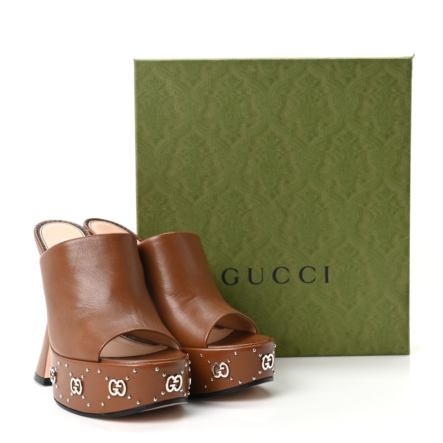 Gucci Malaga Kid Janaya 150mm Platform Sandals 38.5 Cuir 10 of 10
