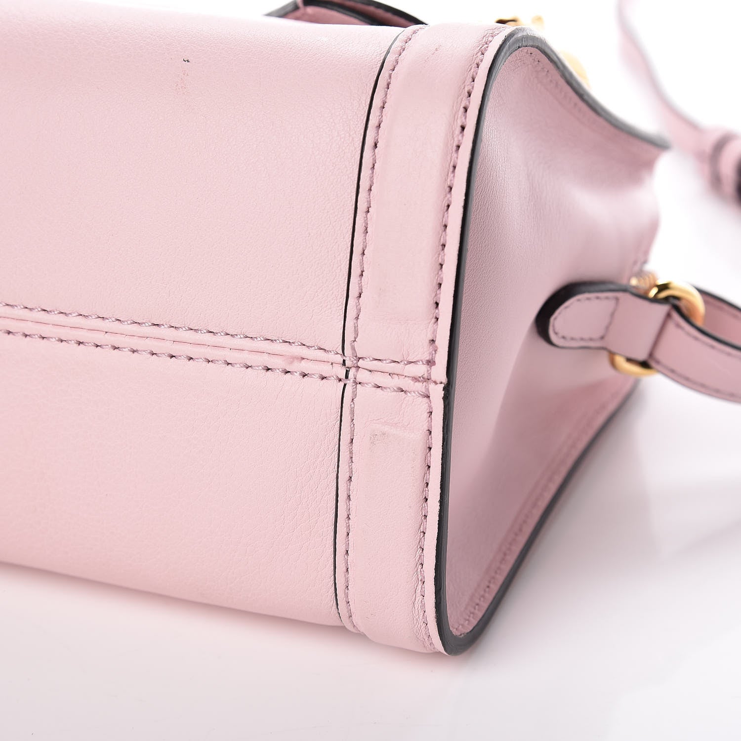 Alexander McQueen Pebbled Calfskin Mini Padlock Tote Baby Pink 10 of 11