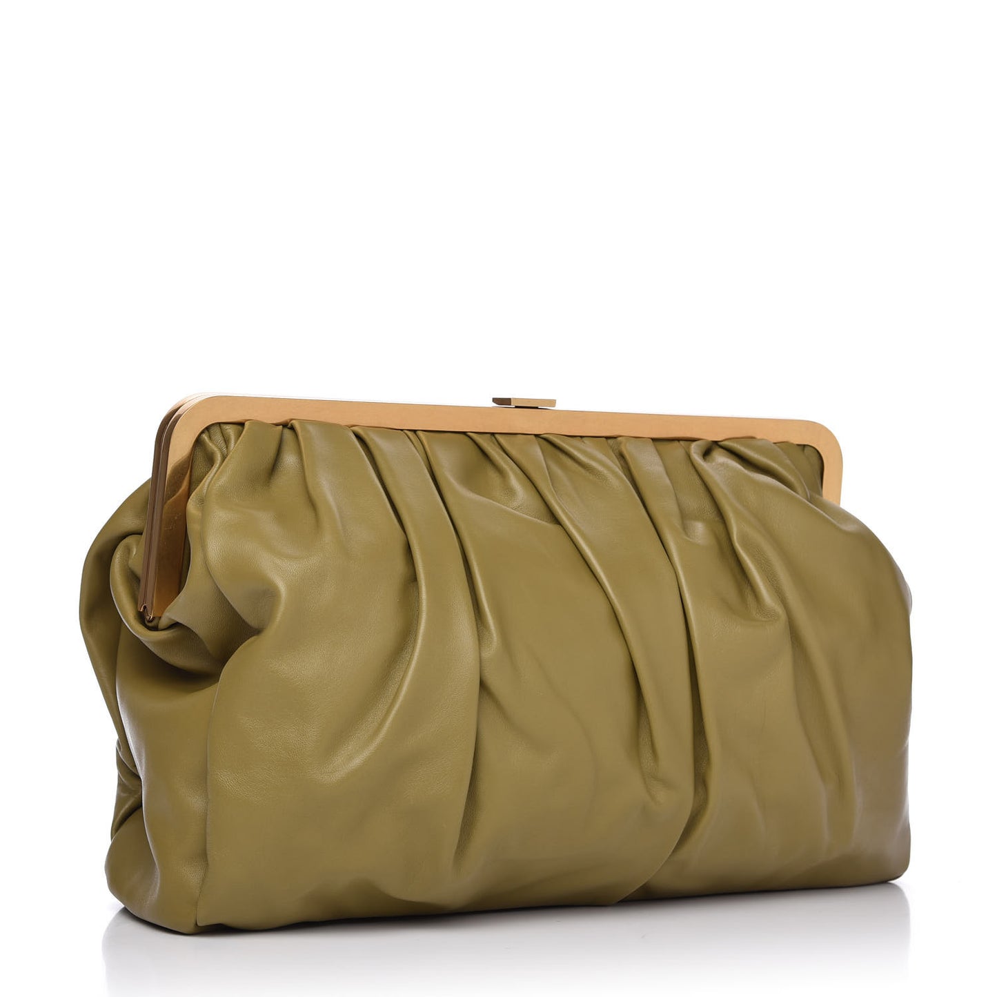 Lambskin Wave Frame Clutch Safari