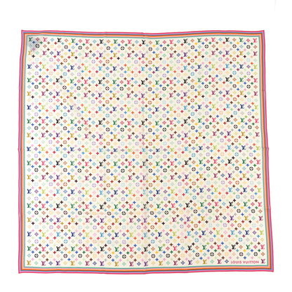 Louis Vuitton LV X TM Wool Silk Monogram Multicolor Shawl White 1 of 3