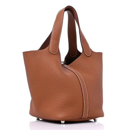 Hermes Taurillon Clemence Picotin Lock 18 PM Gold 3 of 8