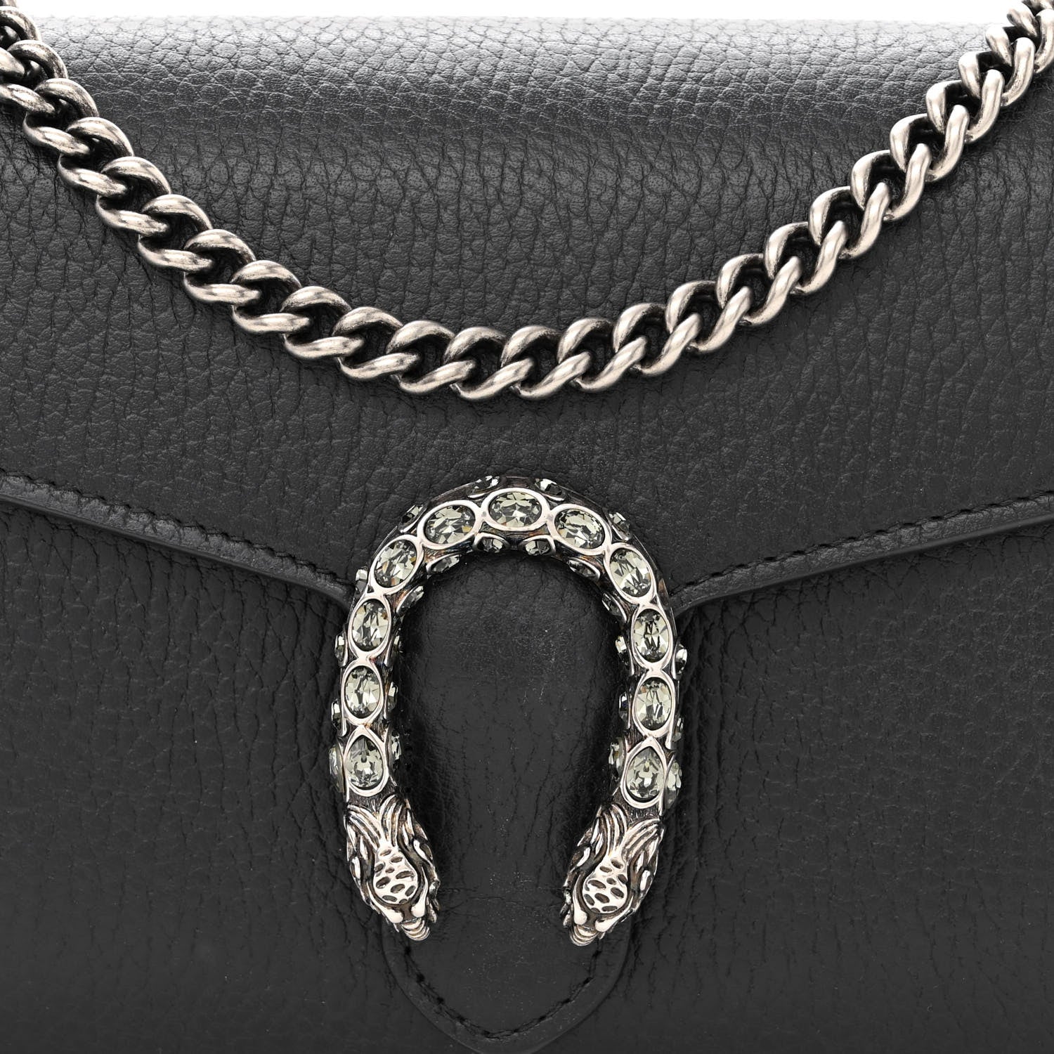Gucci Calfskin Mini Dionysus Chain Wallet Black 8 of 13