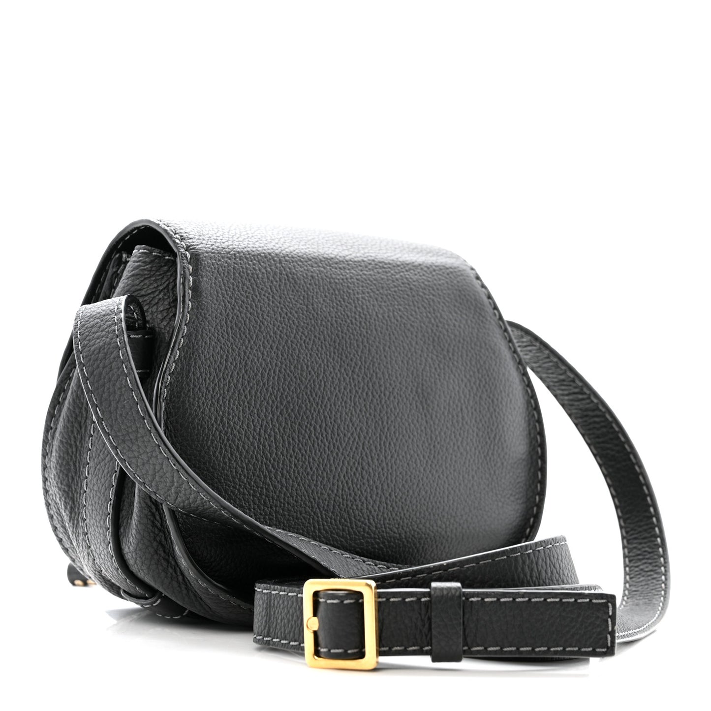 Calfskin Mini Marcie Round Crossbody Bag Black