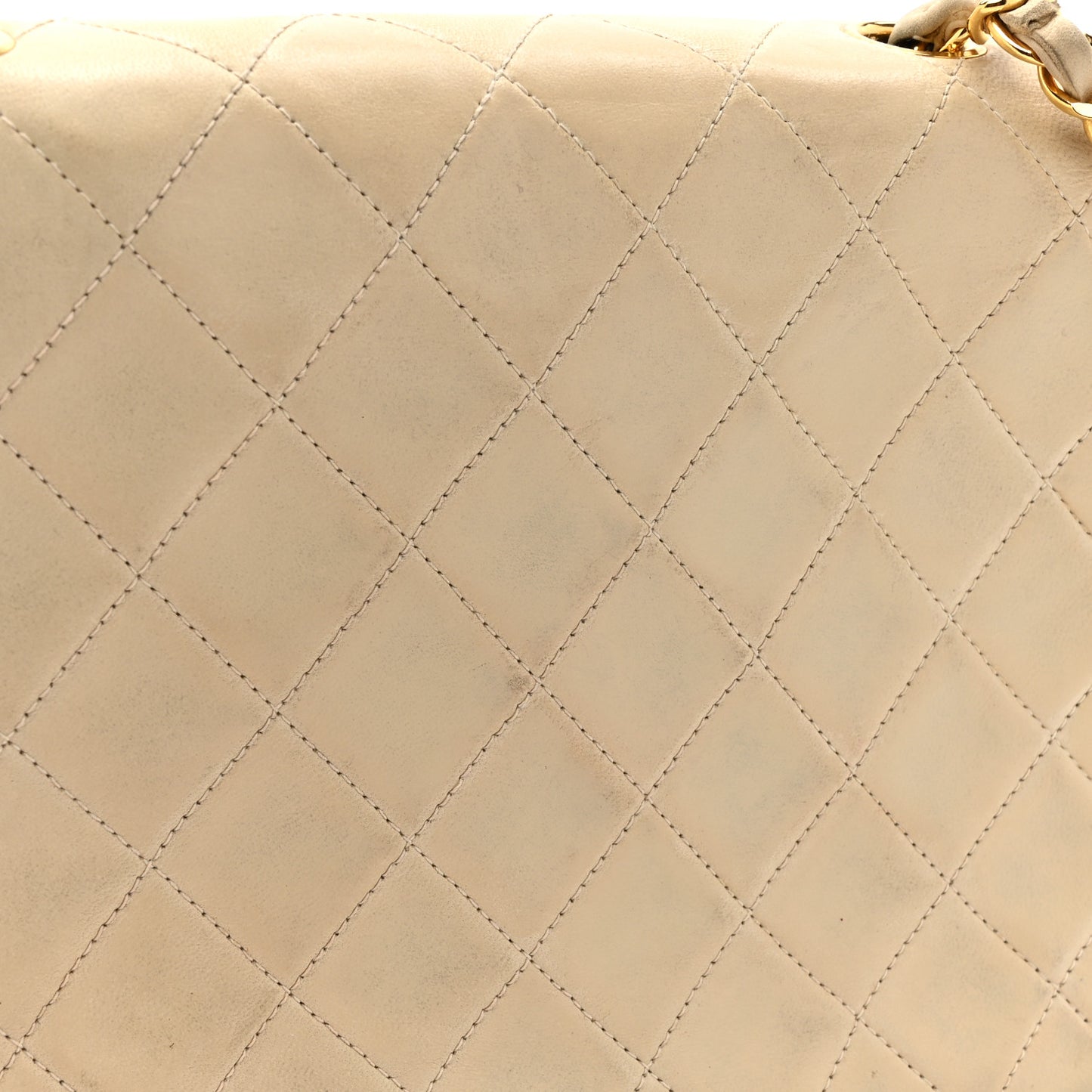 Lambskin Quilted Small Single Flap Beige