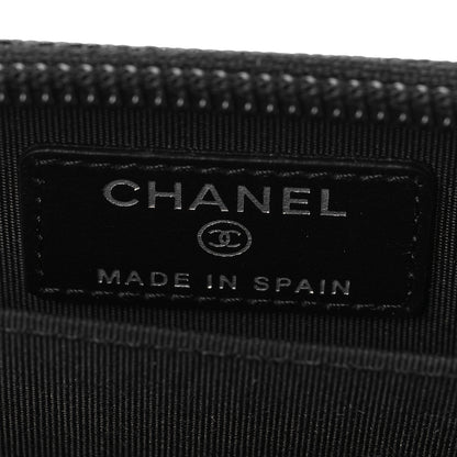 Chanel Caviar Quilted Boy Zip Around Coin Purse Wallet Black 6 of 8