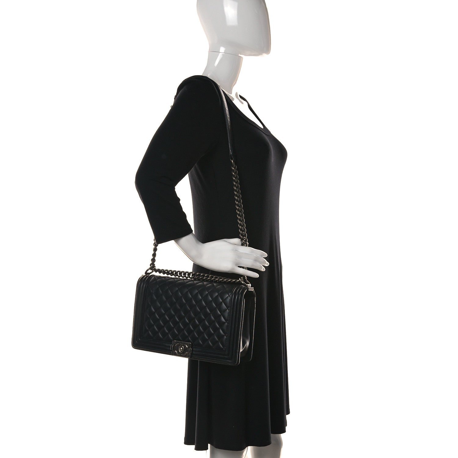 Chanel Lambskin Quilted New Medium Boy Flap Black 2 of 25