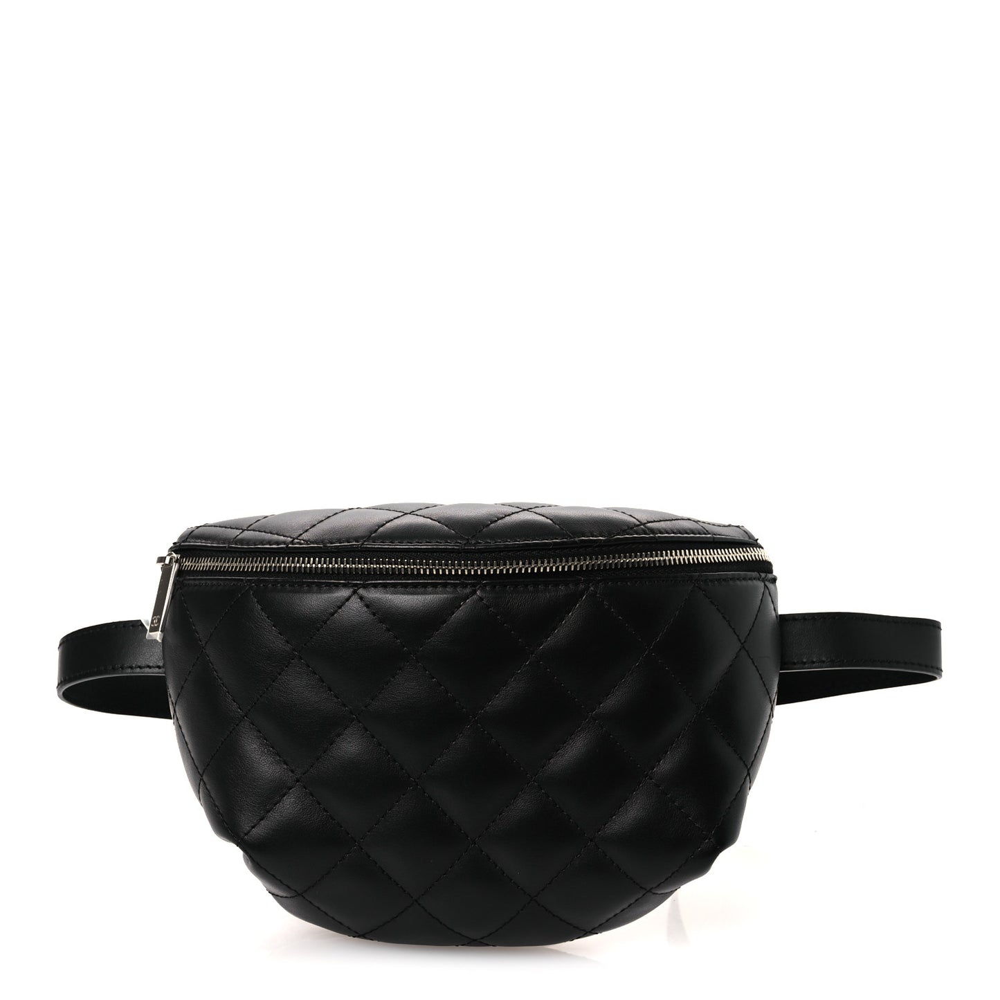 Calfskin Quilted Waist Belt Bag Black